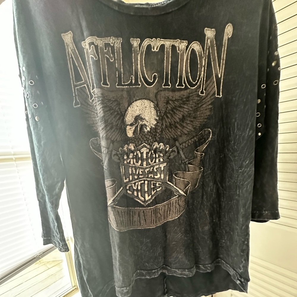 Affliction Charcoal Graphic Long Sleeve Tee